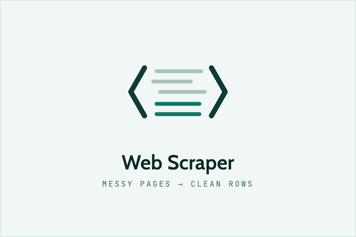 Web crawler — messy pages to clean rows